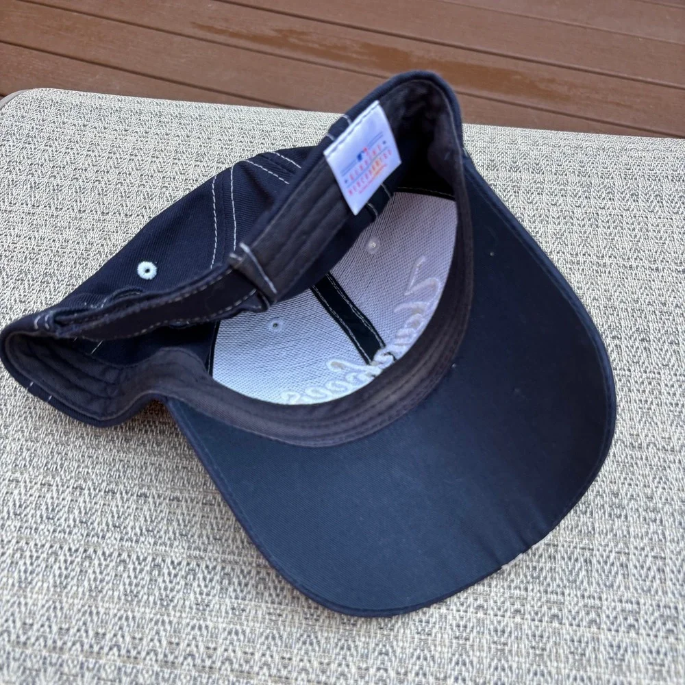 MLB New York Yankees Hat Mens OSFA Navy Blue Good Racing Stripe Cap